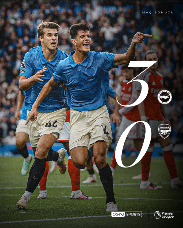 SON DAKİKA! Brighton’dan Arsenal’e Büyük Şok: 3-0