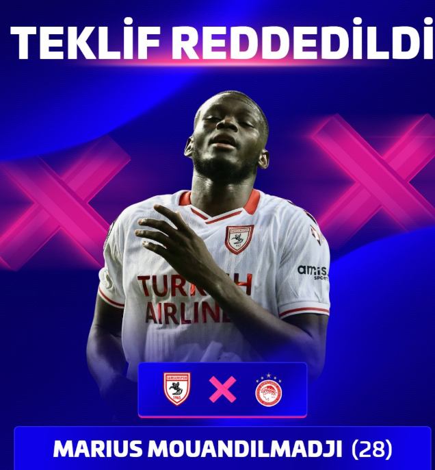 SAMSUNSPOR’DAN OLYMPIAKOS’A RET! Marius Mouandilmadji İçin İstenen Rakam Belli Oldu