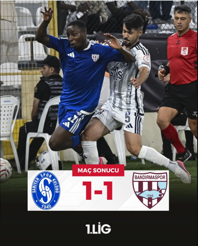 İki penaltı, iki gol! Sarıyer SK-Bandırmaspor maçında kazanan çıkmadı