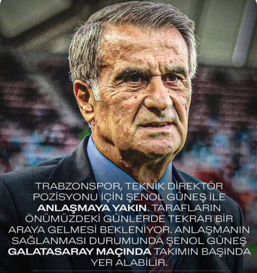 SON DAKİKA | Trabzonspor’da Şenol Güneş gelişmesi! Anlaşma çok yakın