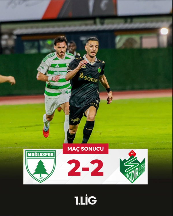 Muğlaspor’dan müthiş geri dönüş! Iğdır FK’nın galibiyet hayali 90+3’te bitti