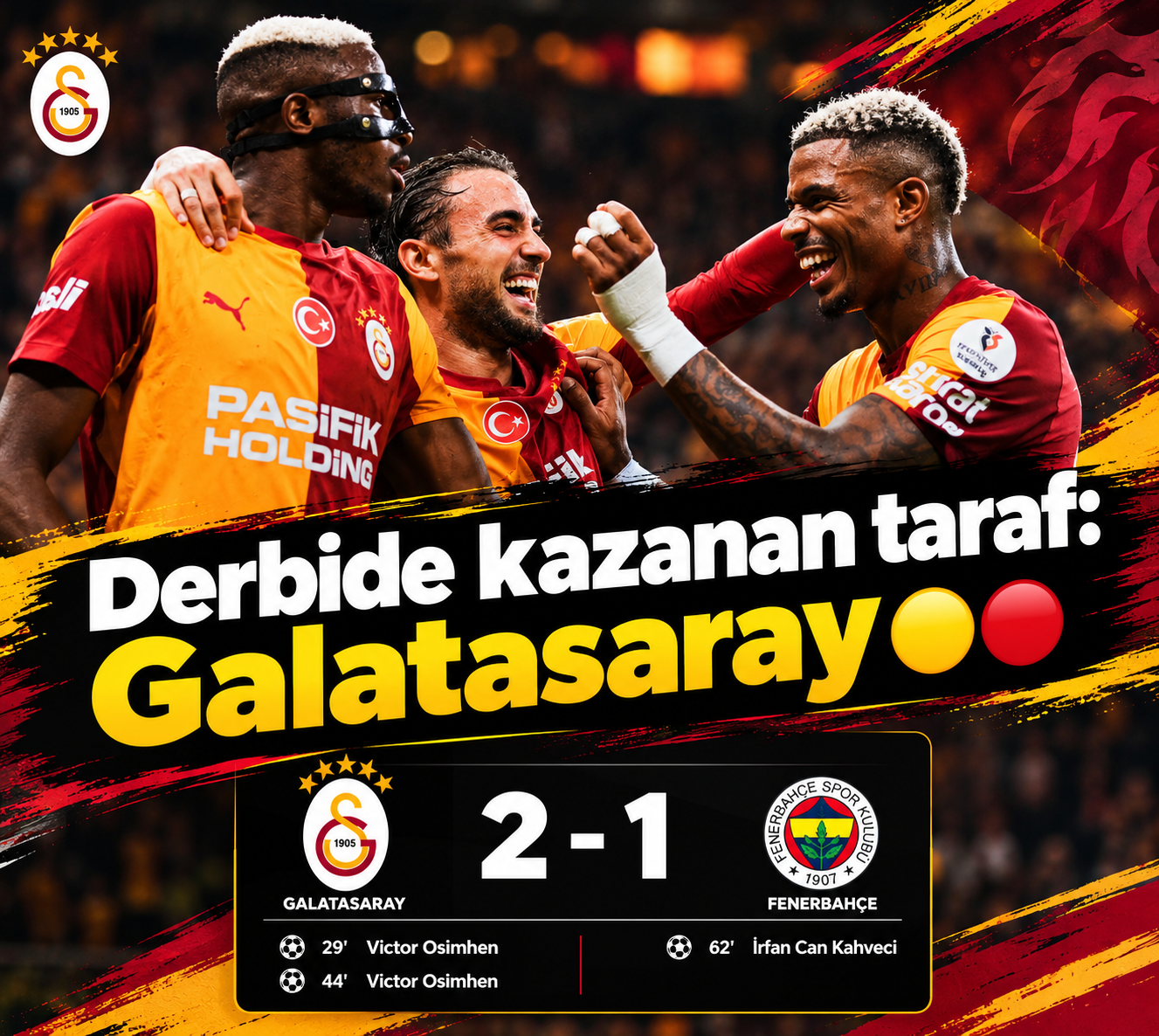 Derbide kazanan taraf: Galatasaray