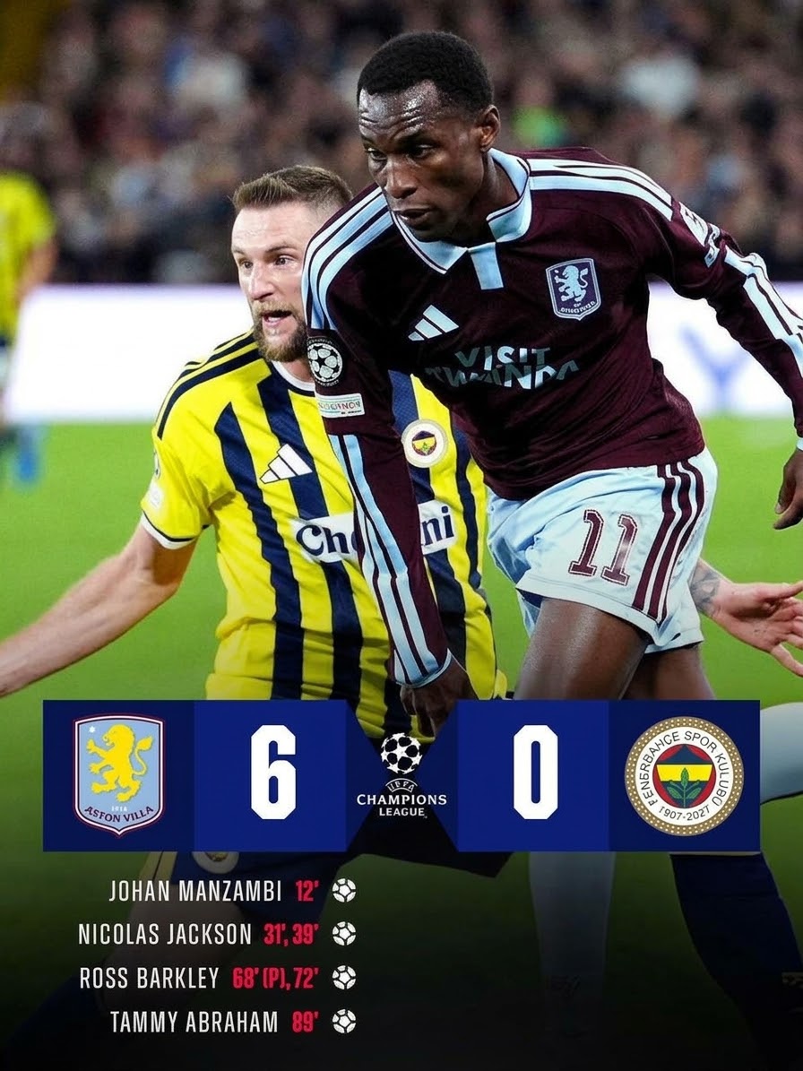 Aston Villa 6-0 Fenerbahçe: Sarı-Lacivertliler Avrupa’da Ağır Yenildi