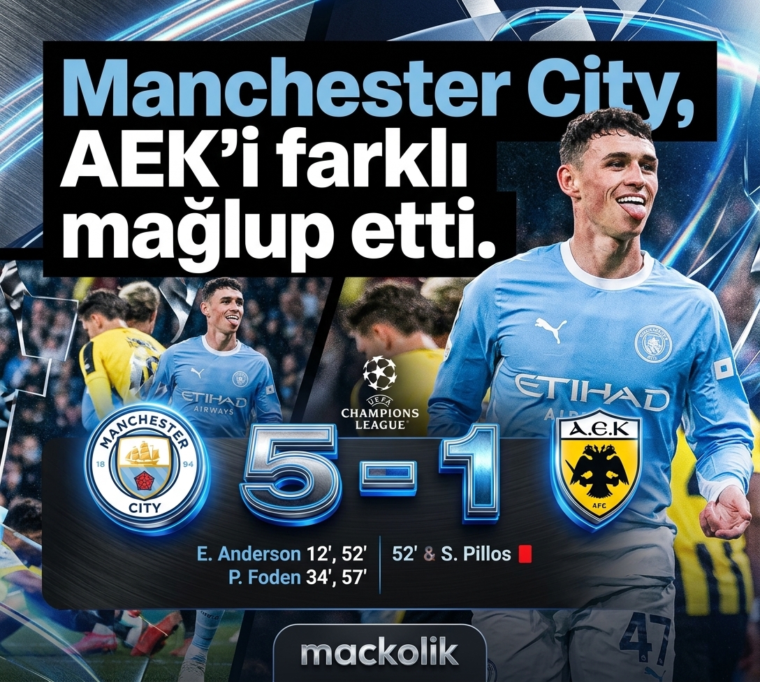 Manchester City’den 5 Gollü Galibiyet! Gecenin Yıldızı Phil Foden