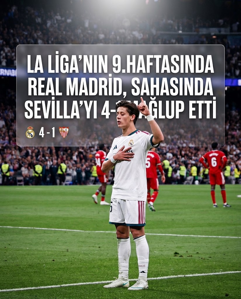 Arda Güler Perdeyi Açtı! Real Madrid’den Sevilla Karşısında 4-1’lik Zafer