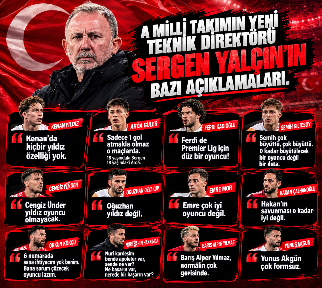 SON DAKİKA! Sergen Yalçın’ın A Milli Takım’daki Hedefleri Belli Oldu