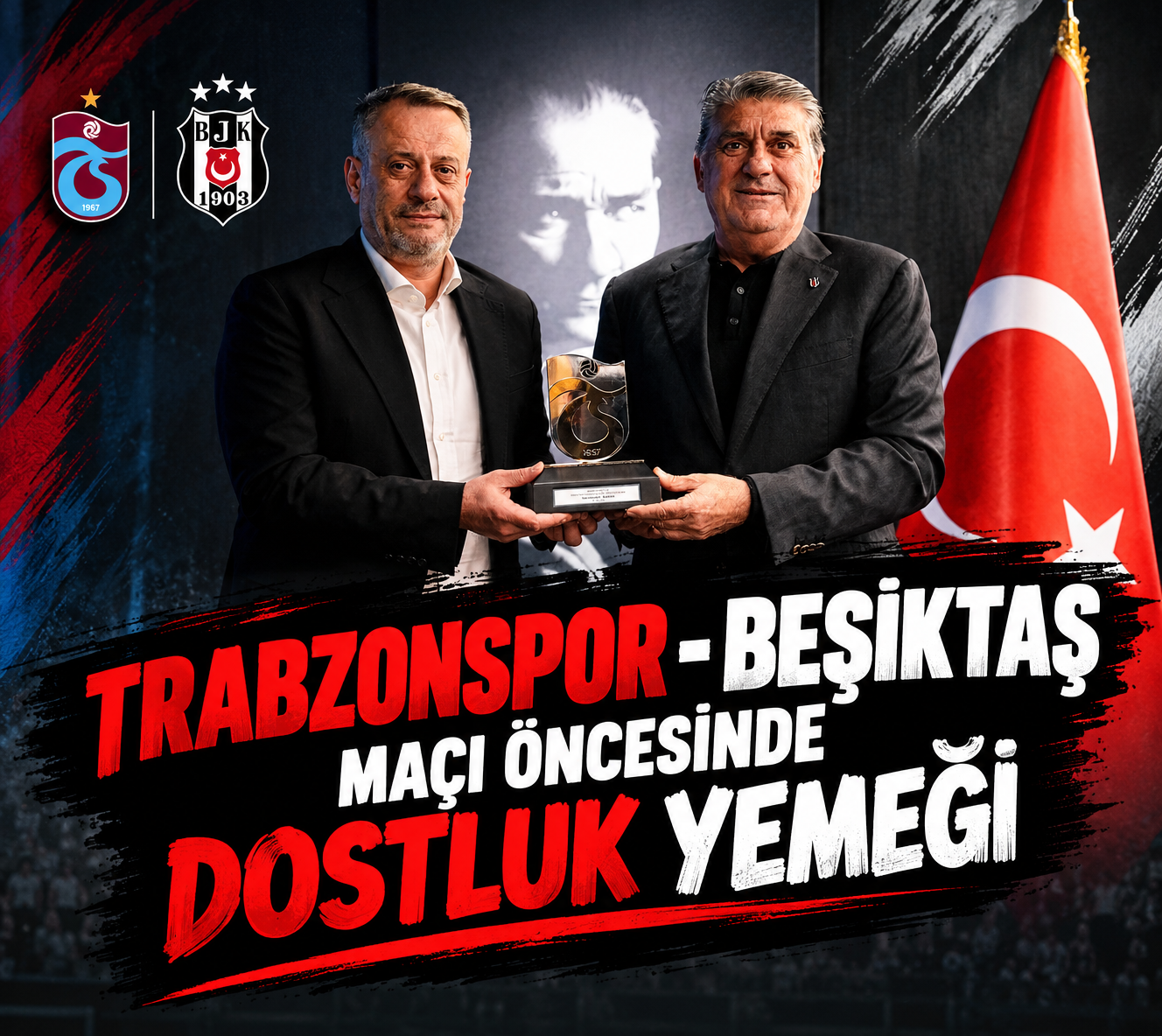 Trabzonspor ve Beşiktaş Yönetimleri Buluştu! Serdal Adalı’ya Plaket